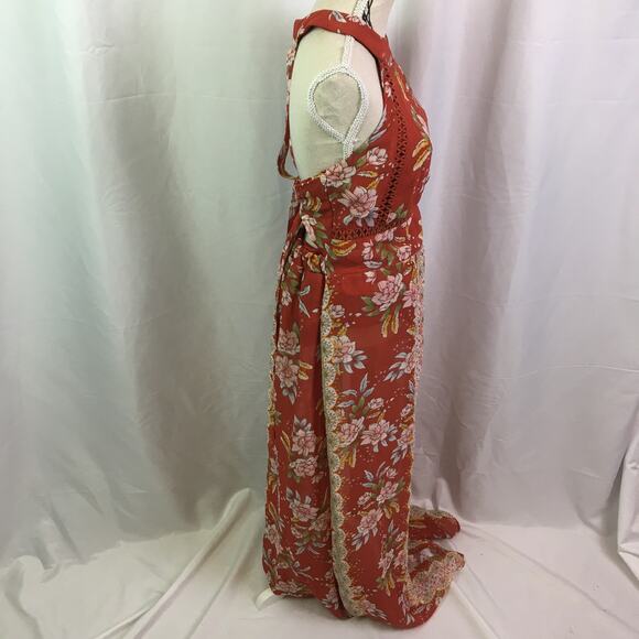 City Triangles Halter Dress Rust Teagreen XS - Picture 4 of 14